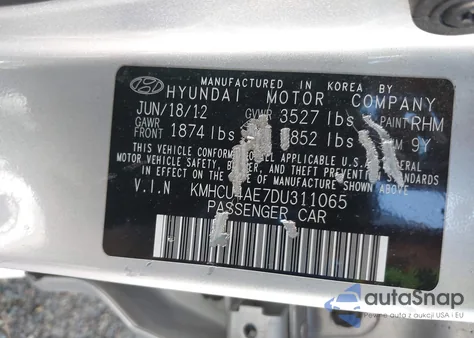 2013 Hyundai Accent Gls z USA, uszkodzony, nr VIN KMHCU4AE7DU311065